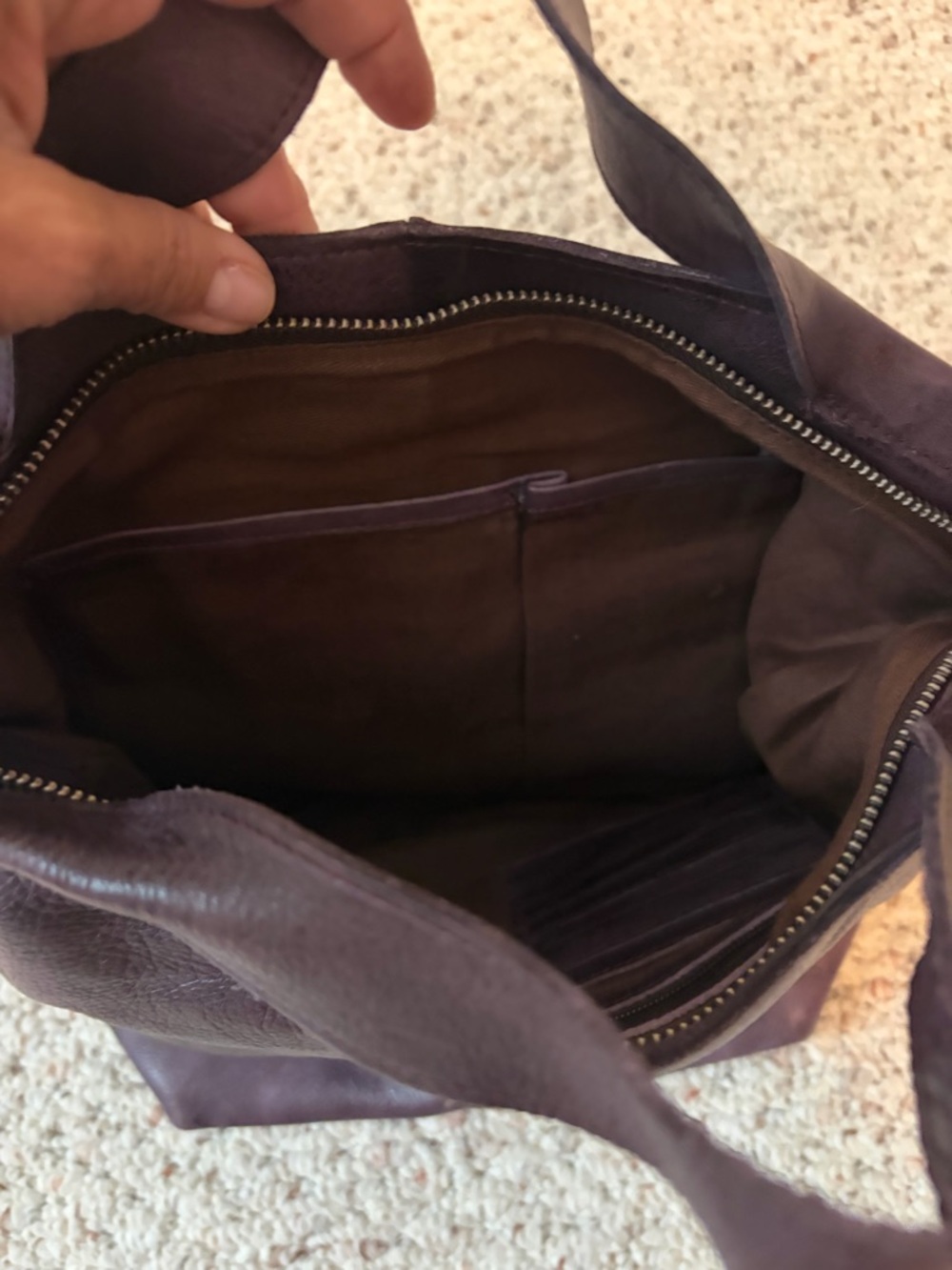 Latico Leather Crossbody Tote in Eggplant - Picture 3 of 4